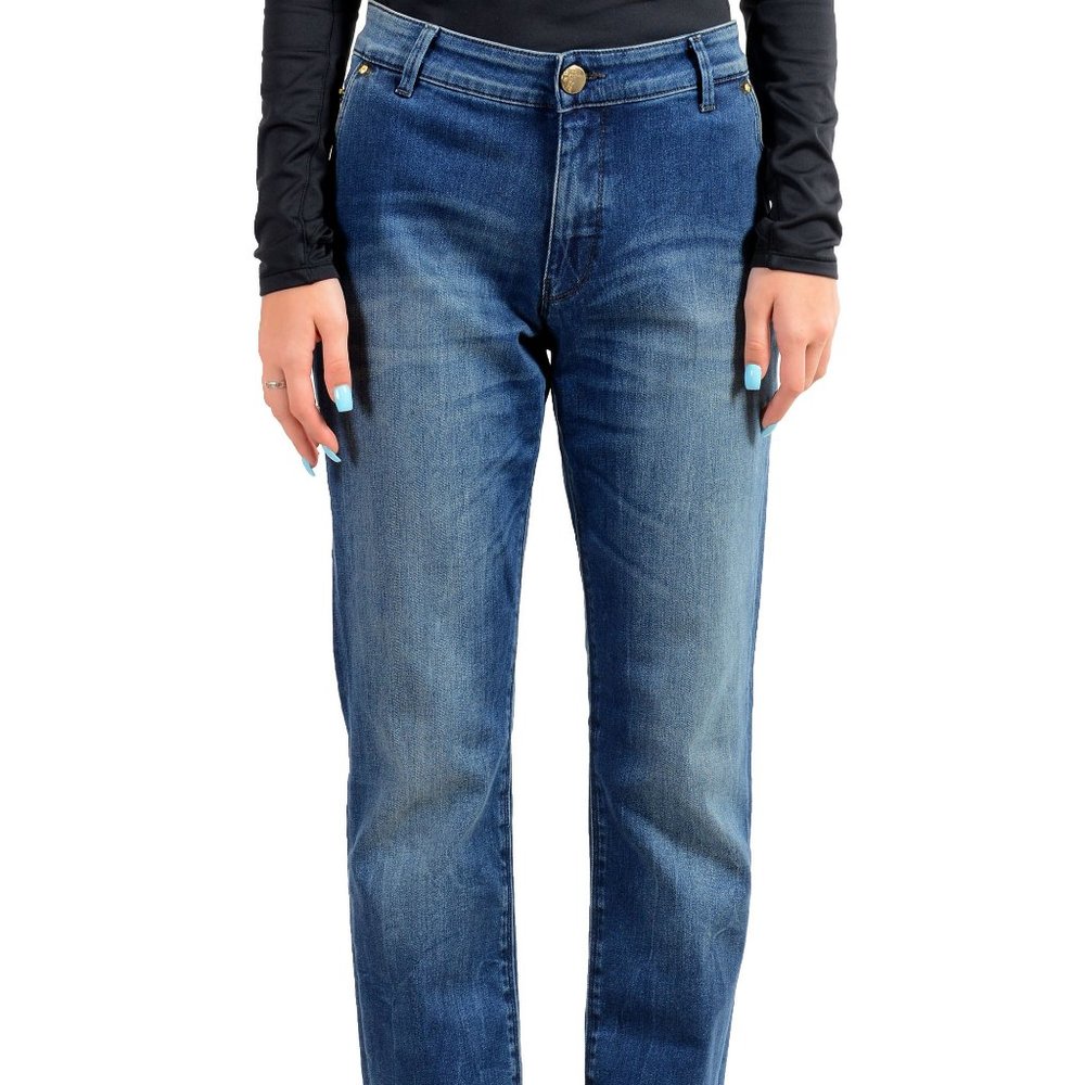 Versace Collection Women's Blue Wash Denim Pants
